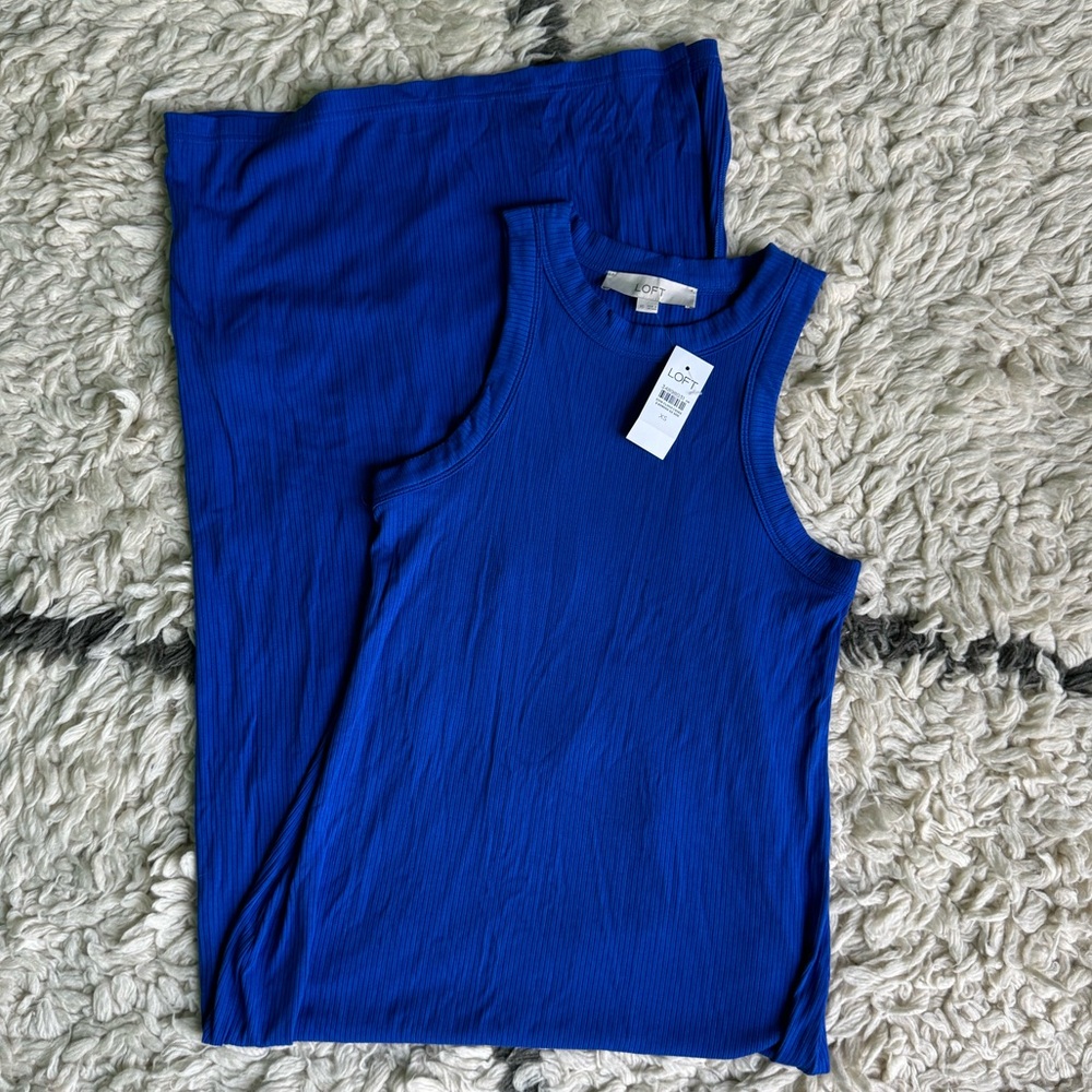 LOFT Blue Long Dress NWT XS